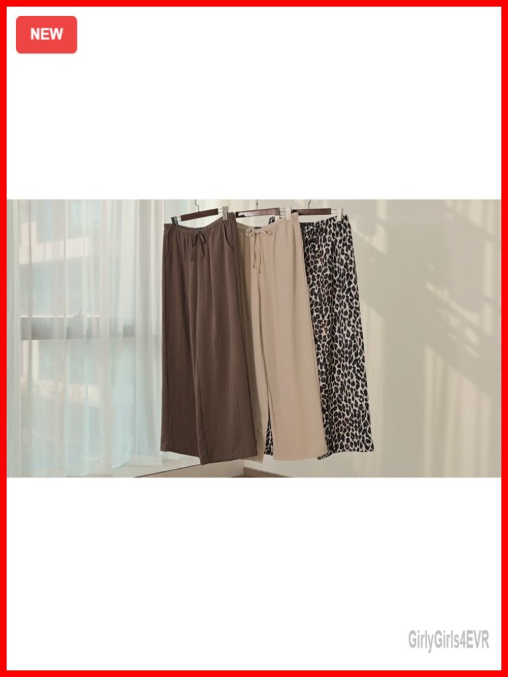 Wide Leg Pants Women Flowy Palazzo Drawstring Elastic Waist Pockets - Picture 5 of 6